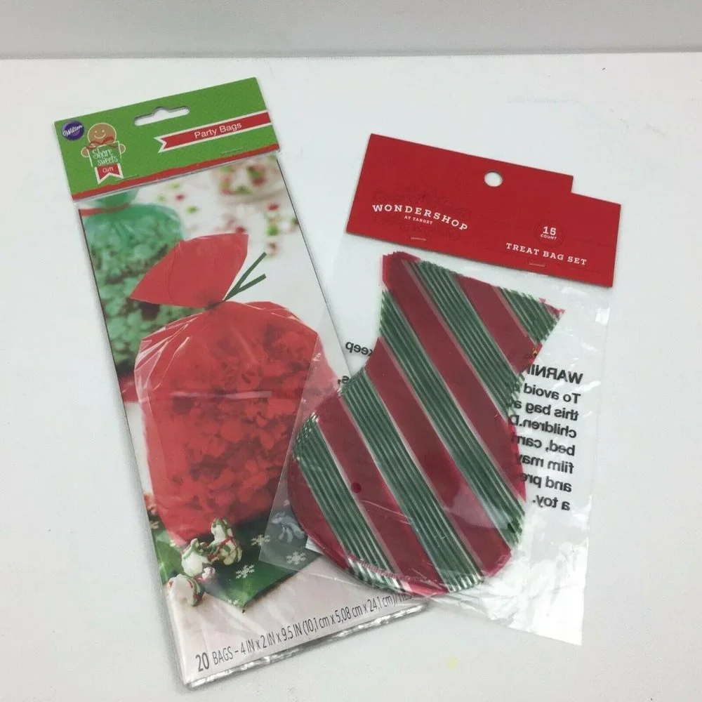 Wilton Wondershop 35 Treat Party Bag Gift Reg Green Stripes Twisty Ties